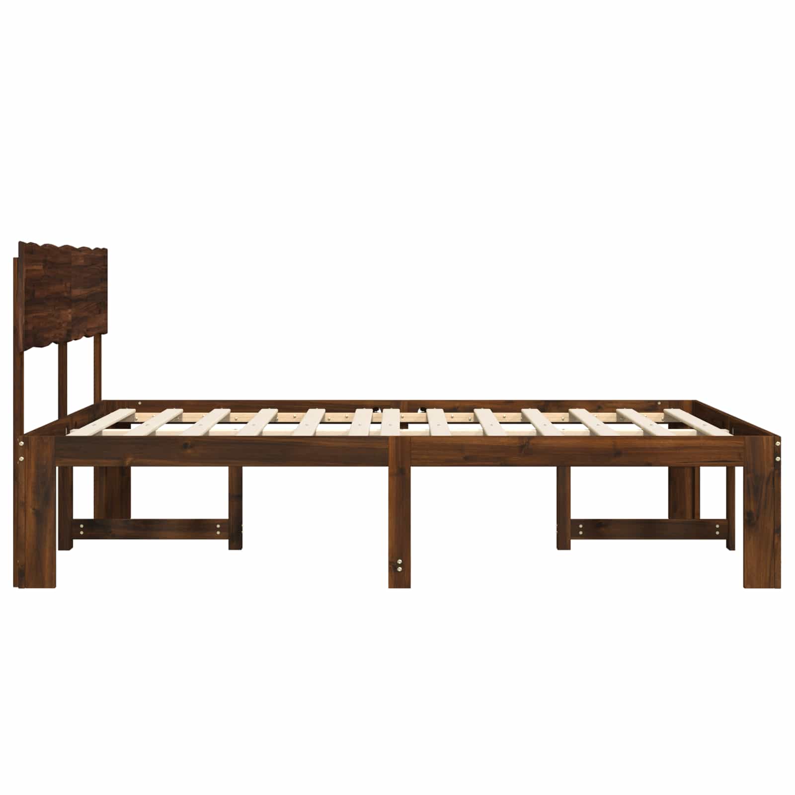 Doppelbettgestell mit Kopfteil ROSTOCK Dunkelbraun 140 x 190 cm