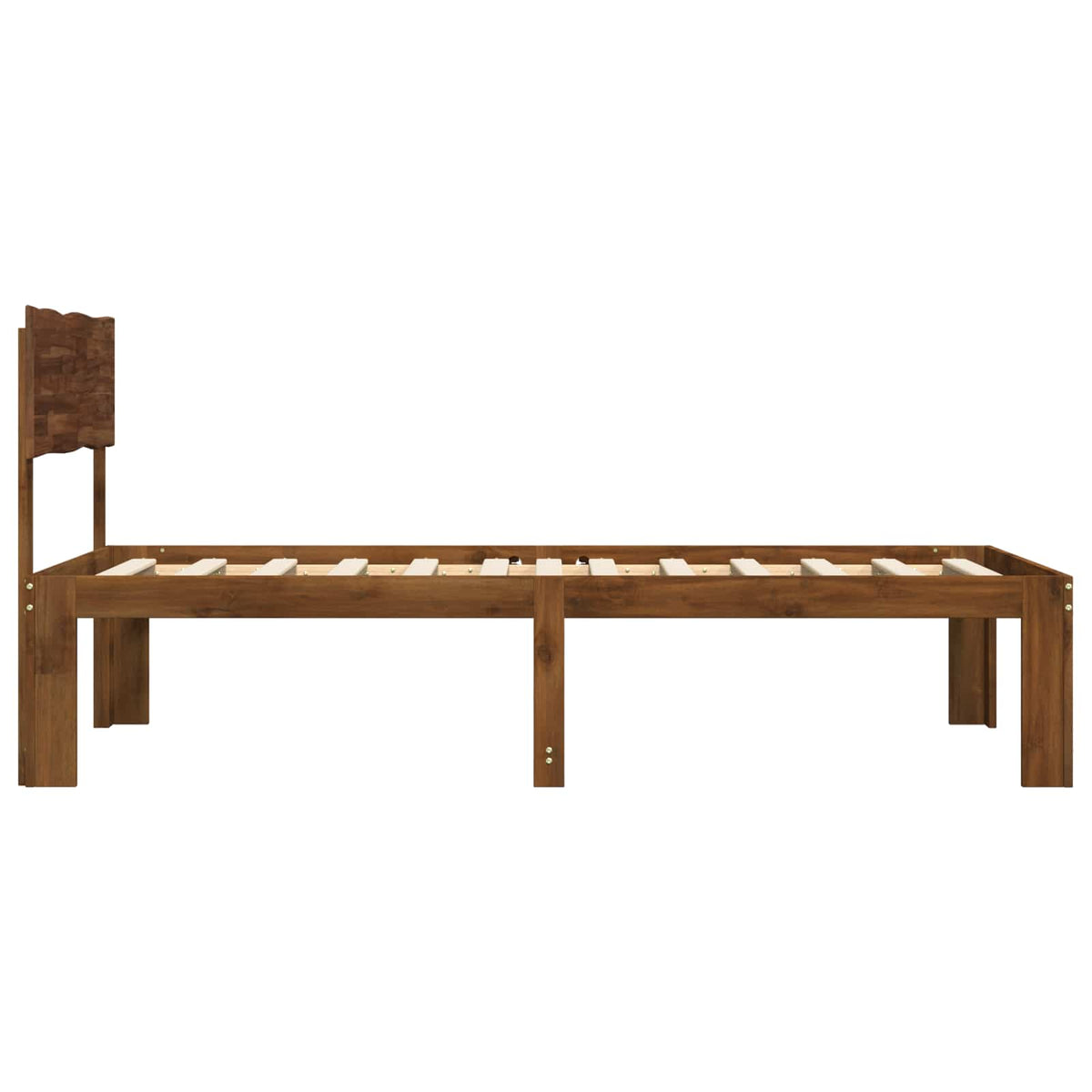 Einzelbettgestell mit Kopfteil ROSTOCK Dunkelbraun 90 x 200 cm
