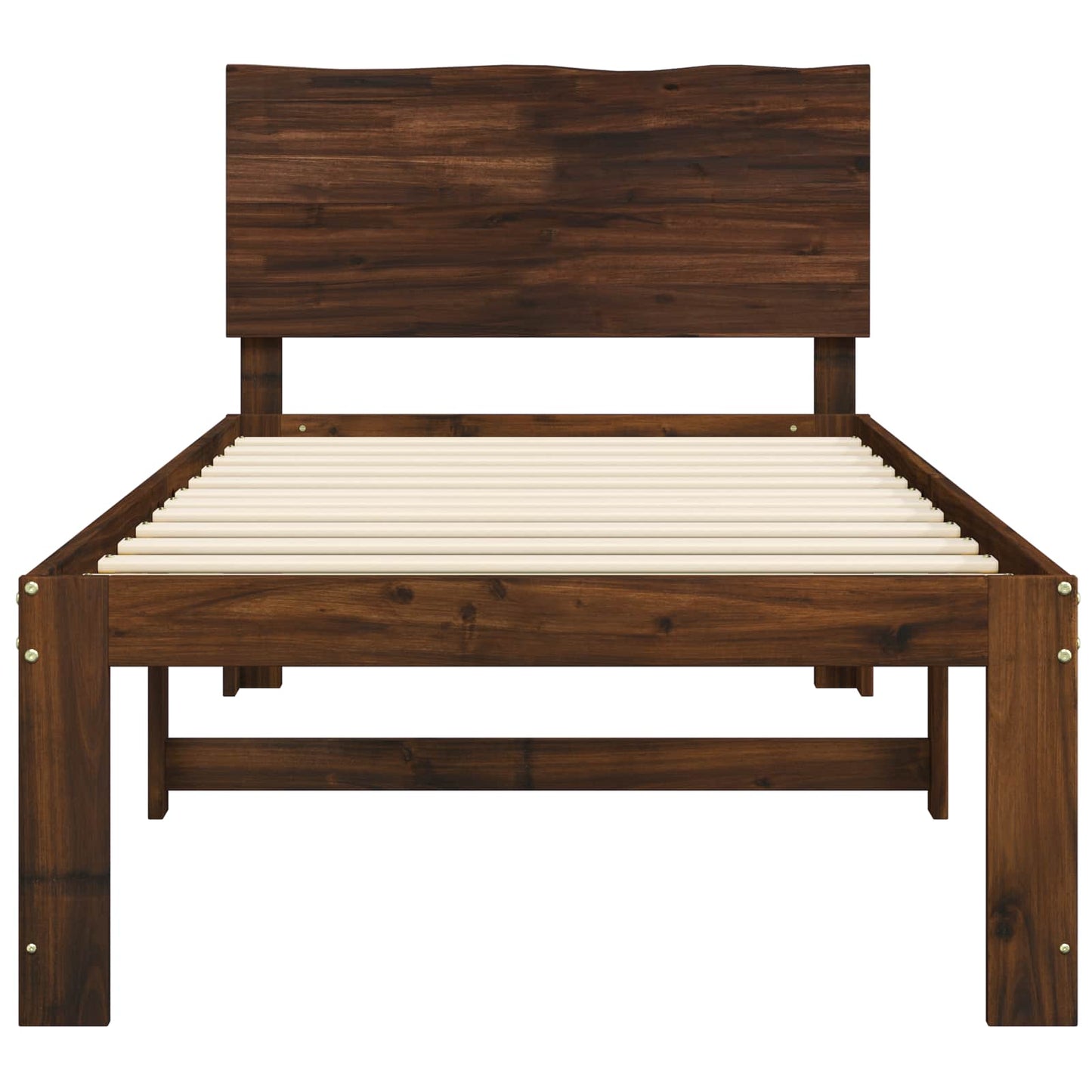 Einzelbettgestell mit Kopfteil ROSTOCK Dunkelbraun 90 x 190 cm
