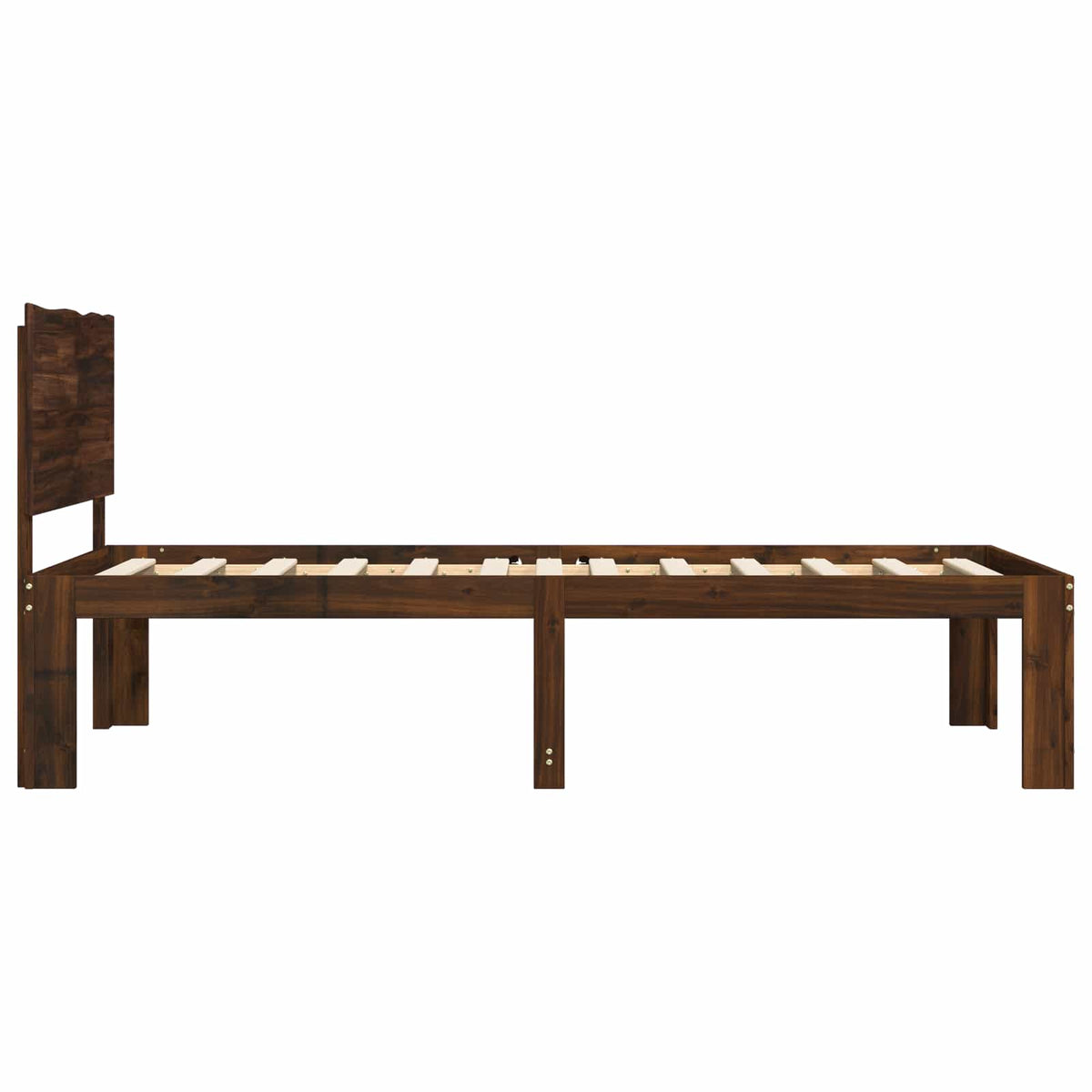 Einzelbettgestell mit Kopfteil ROSTOCK Dunkelbraun 90 x 190 cm