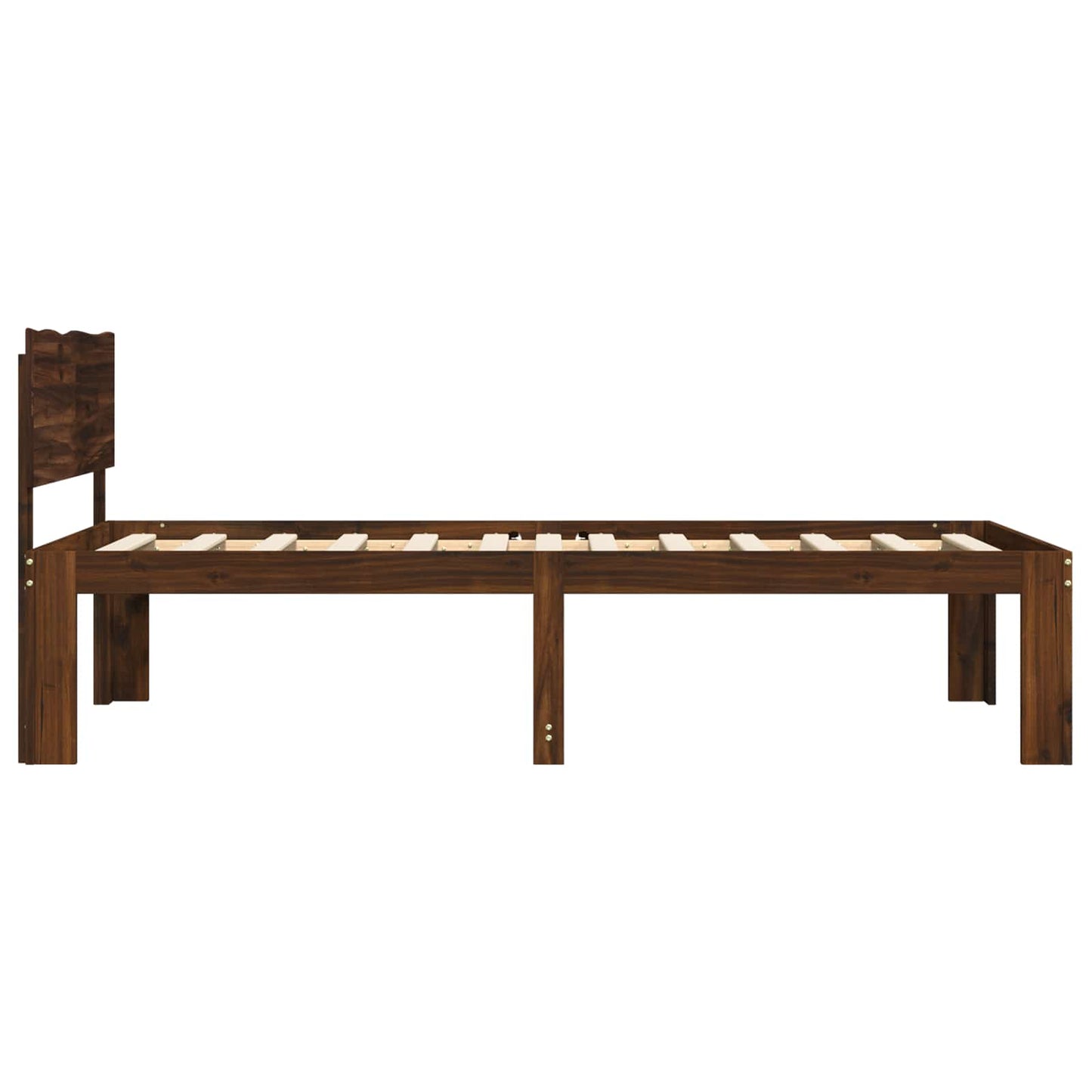 Einzelbettgestell mit Kopfteil ROSTOCK Dunkelbraun 90 x 200 cm