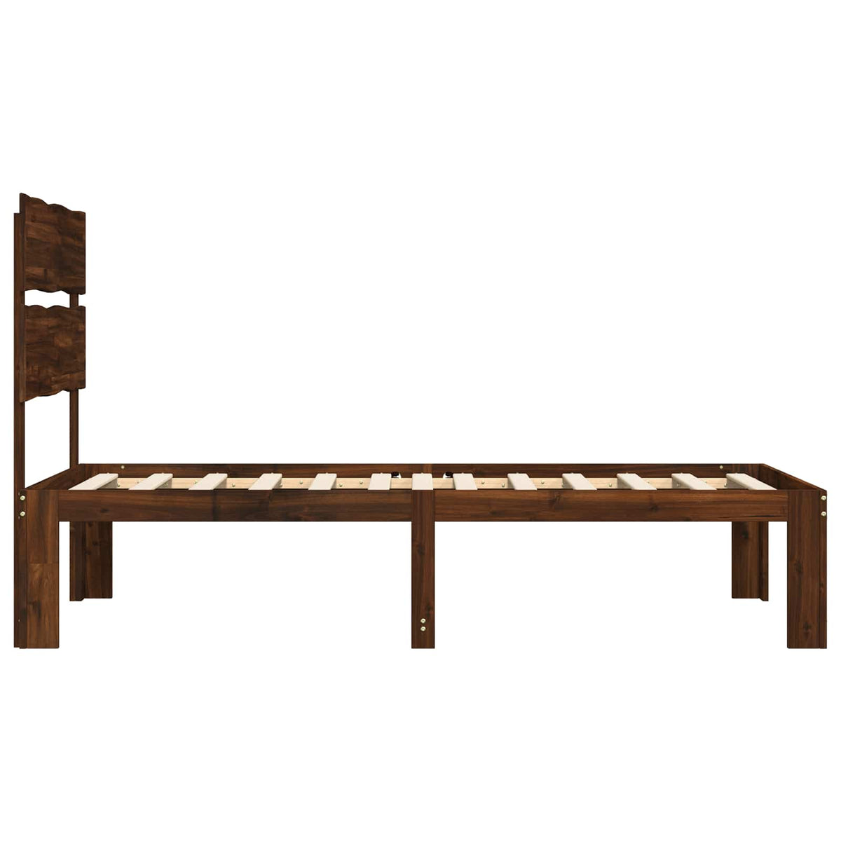 Einzelbettgestell mit Kopfteil ROSTOCK Dunkelbraun 90 x 200 cm