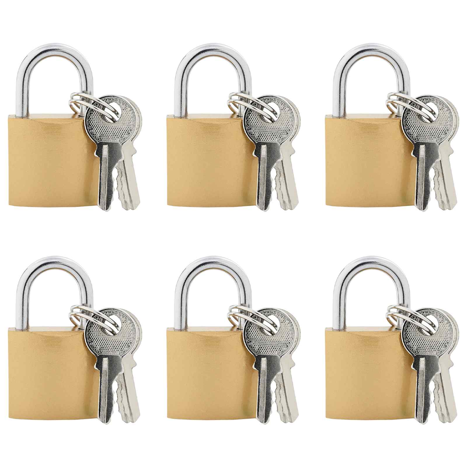 U Schloss mit Schlüsseln 6 Stk. Messing Eisen