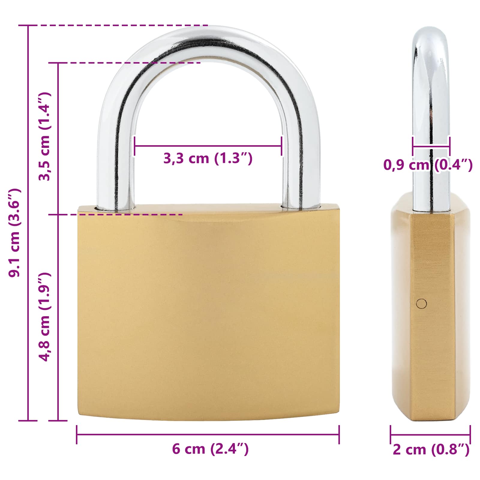 U Schloss mit Schlüsseln 50 Stk. Messing Eisen