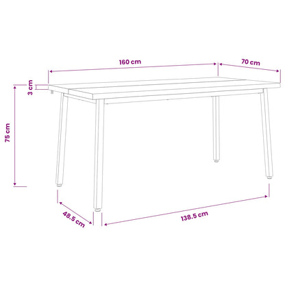 Live Edge Esstisch 160 x 70 x 75 cm Massivholz Akazie Natur