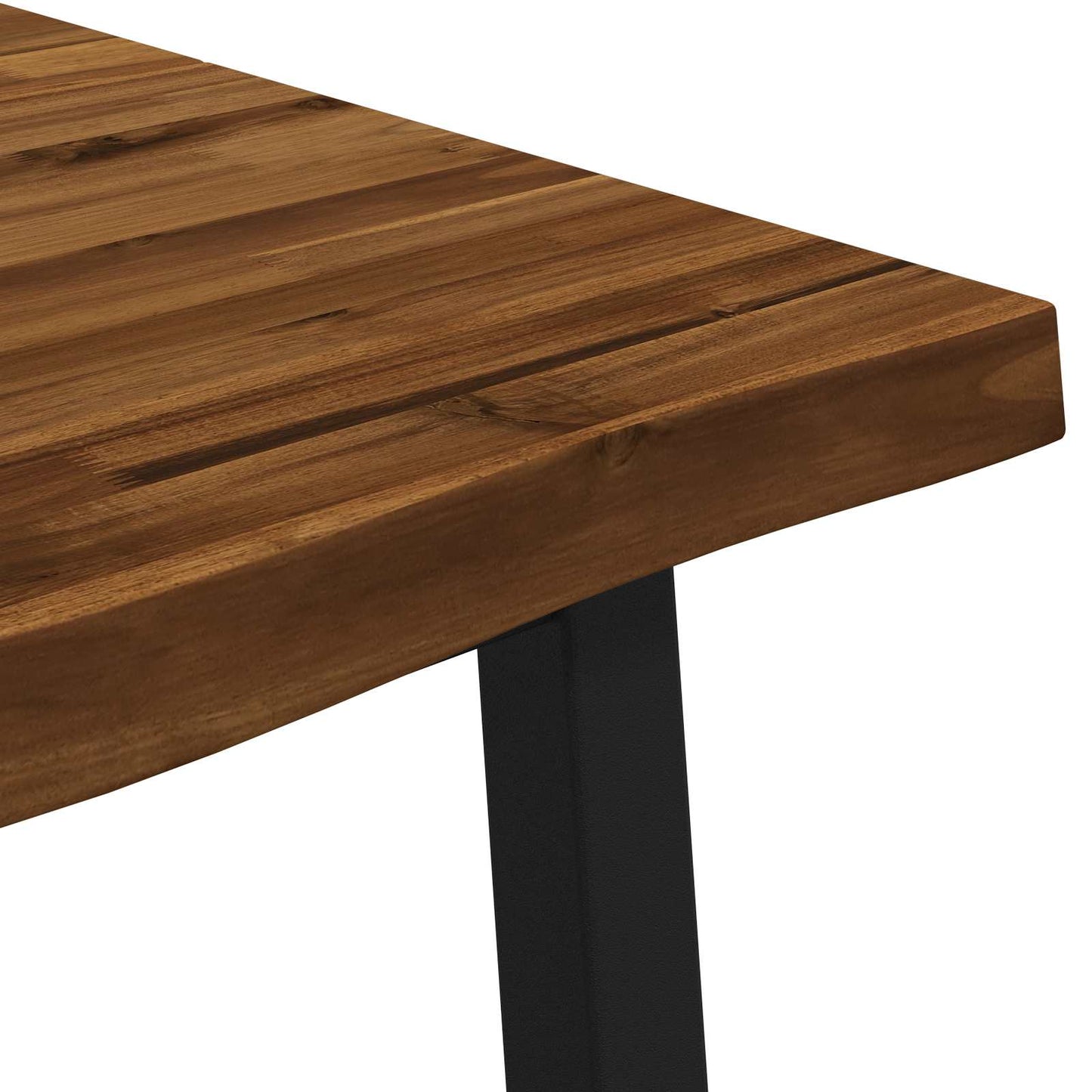 Live Edge Esstisch 160 x 80 x 75 cm Massivholz Akazie Natur