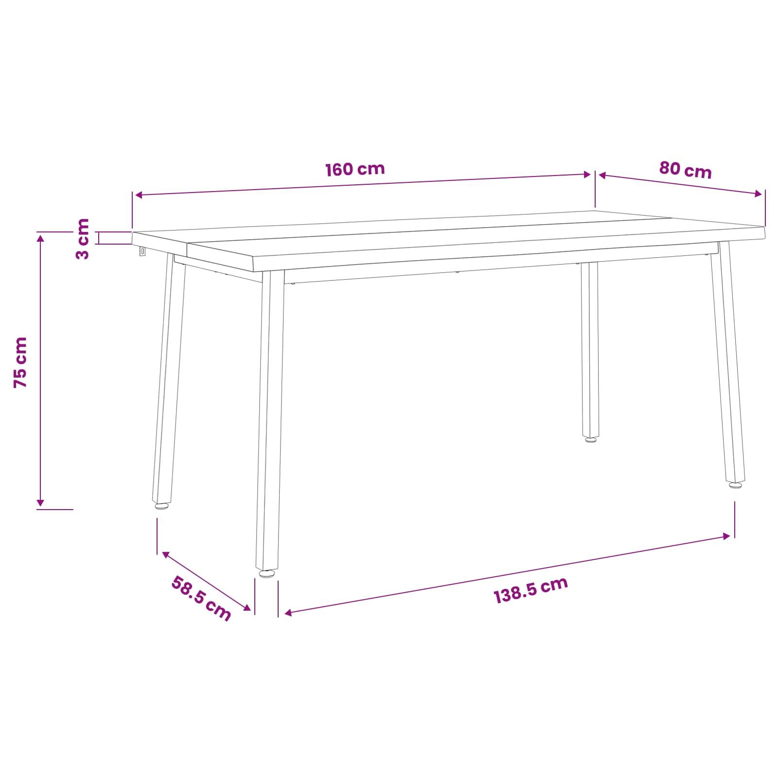 Live Edge Esstisch 160 x 80 x 75 cm Massivholz Akazie Natur