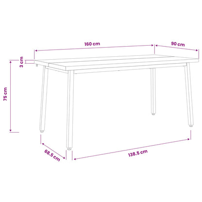 Live Edge Esstisch 160 x 90 x 75 cm Massivholz Akazie Natur