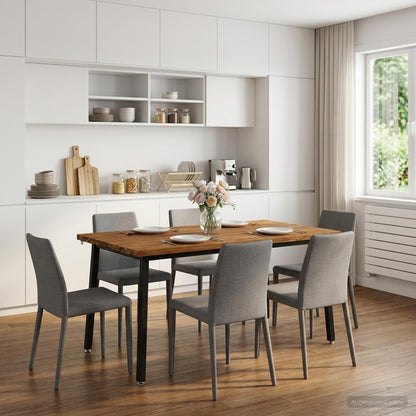 Quadratischer Esstisch 160 x 90 x 75 cm Massivholz Akazie Natur
