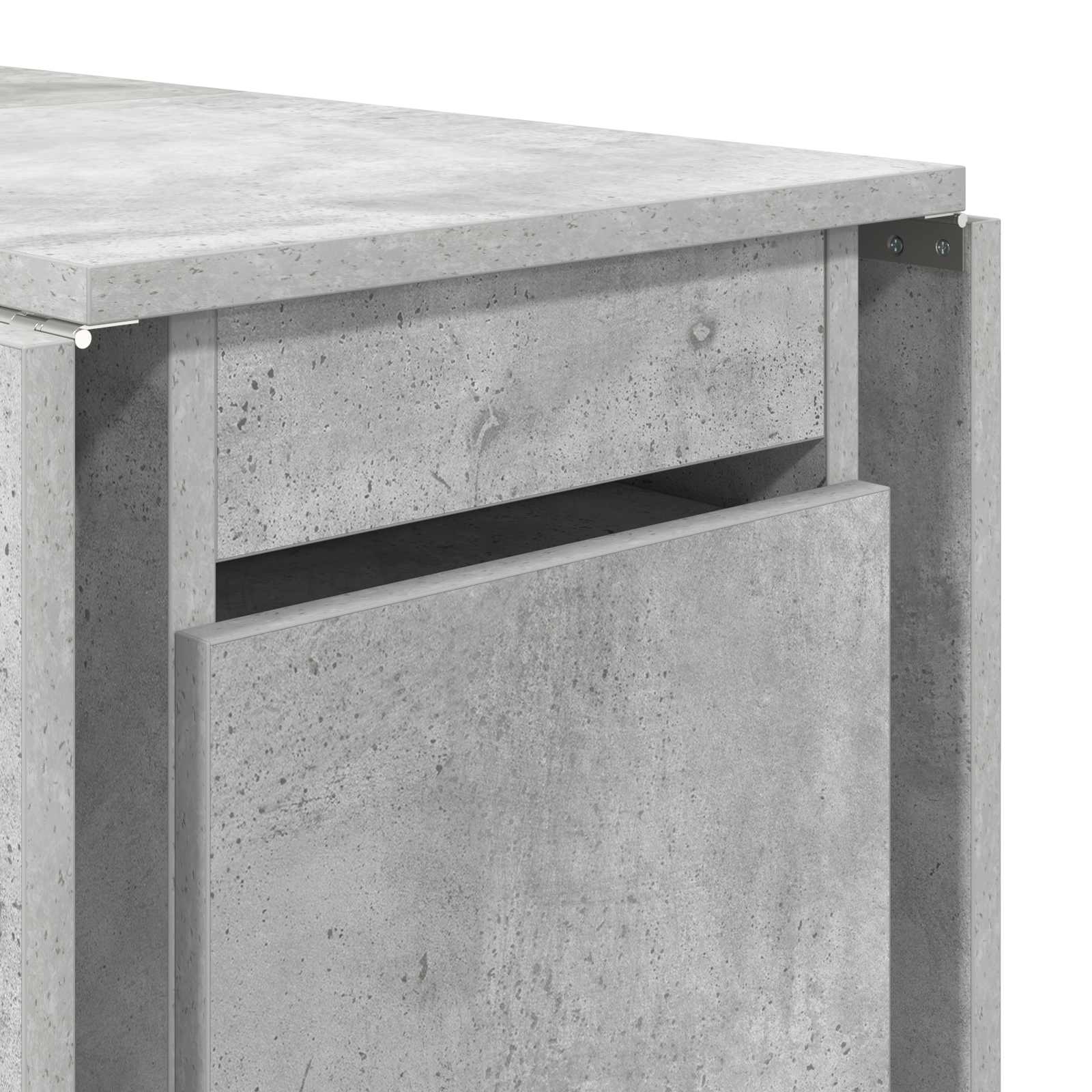 Esstisch 140 x 80 x 77 cm Holzwerkstoff Betongrau Rechtwinklig