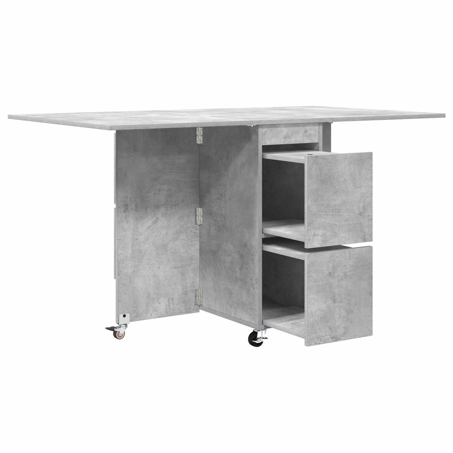 Esstisch 140 x 80 x 77 cm Holzwerkstoff Betongrau Rechtwinklig