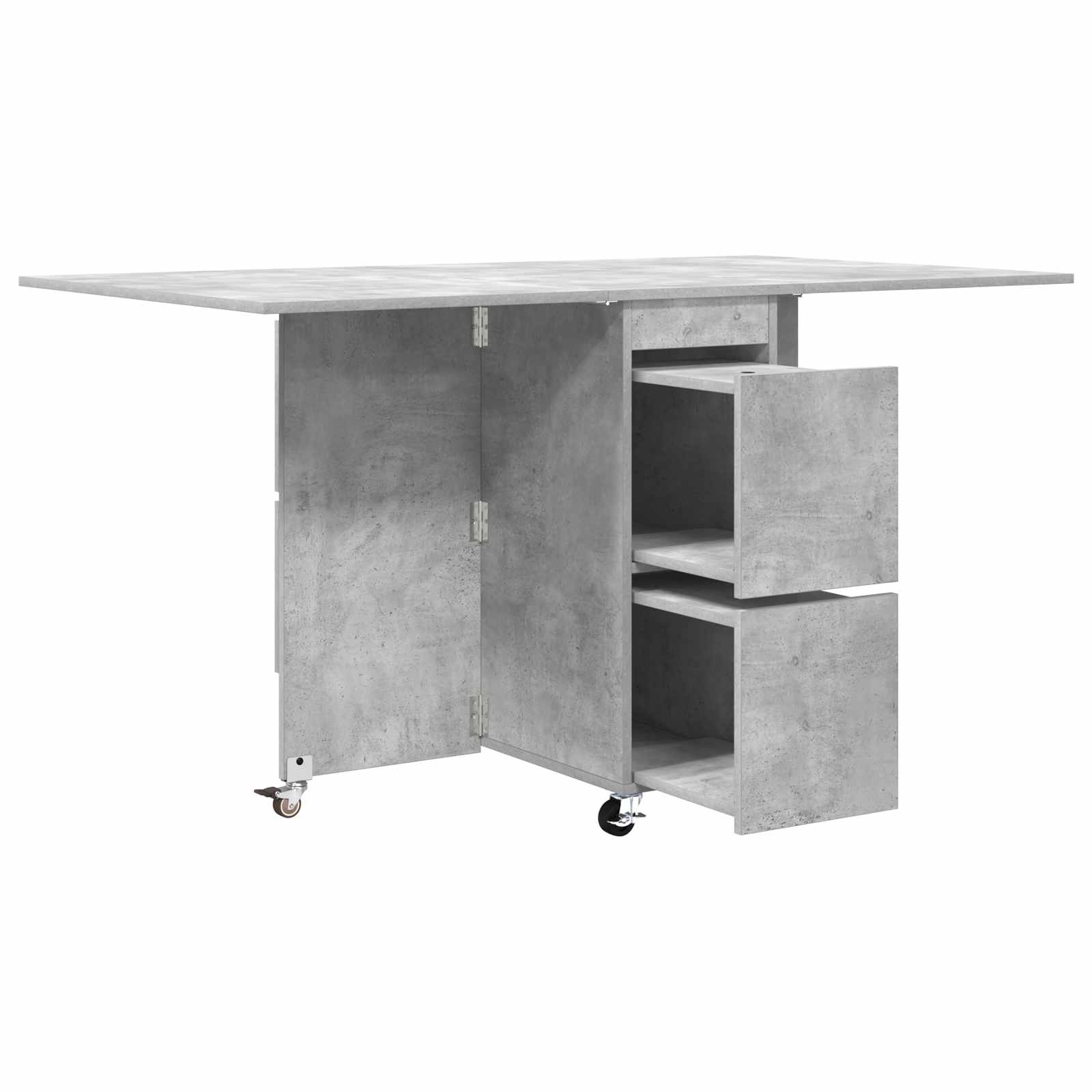 Esstisch 140 x 80 x 77 cm Holzwerkstoff Betongrau Rechtwinklig