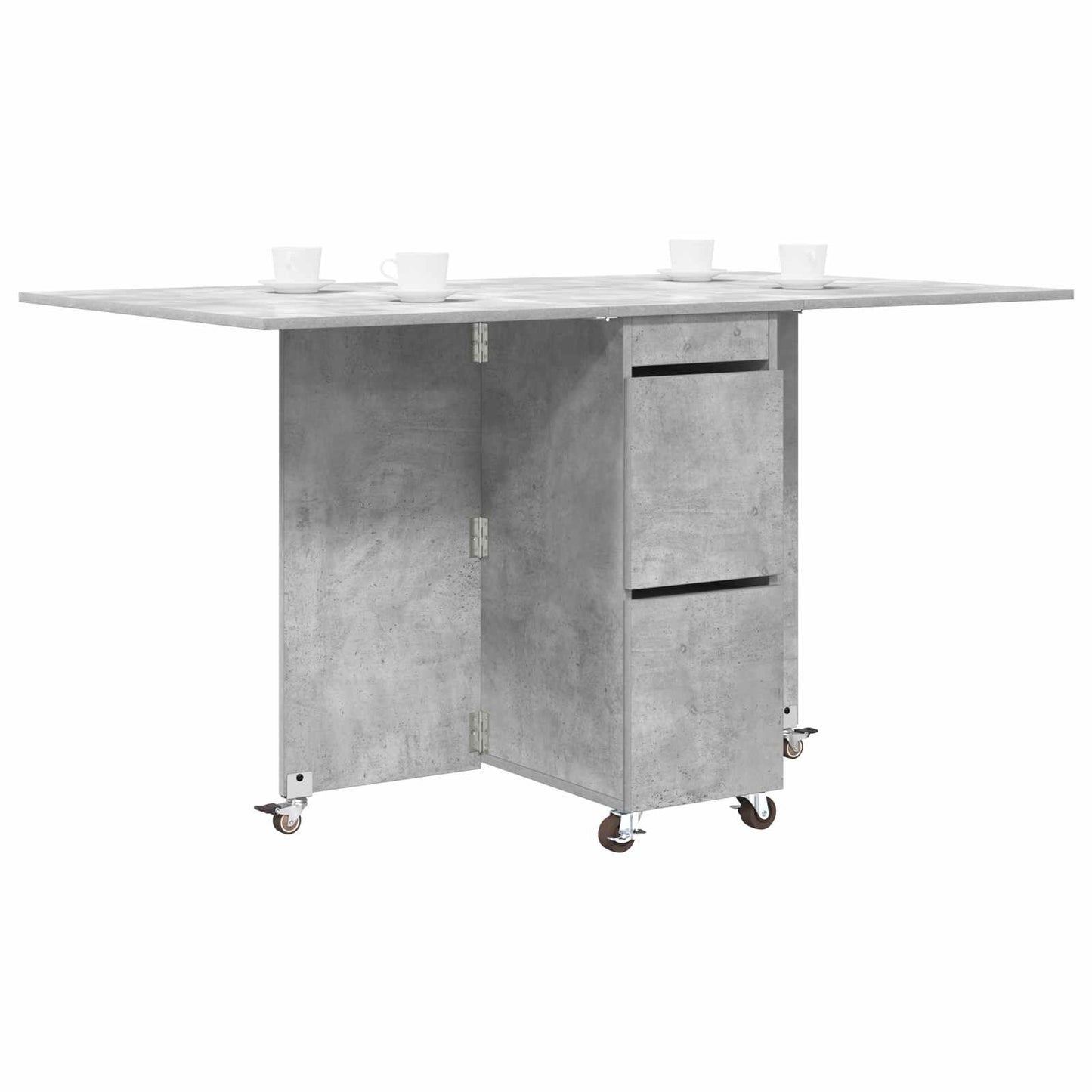 Esstisch 140 x 80 x 77 cm Holzwerkstoff Betongrau Rechtwinklig