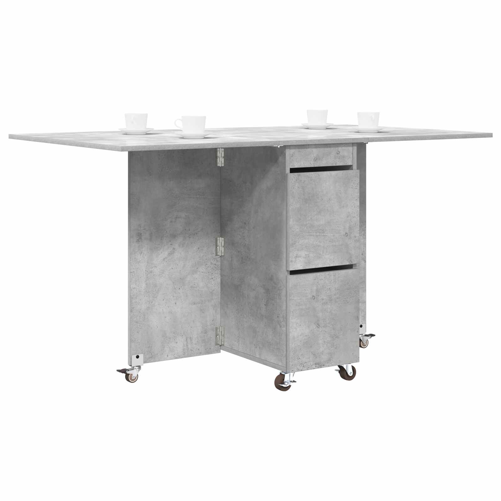 Esstisch 140 x 80 x 77 cm Holzwerkstoff Betongrau Rechtwinklig