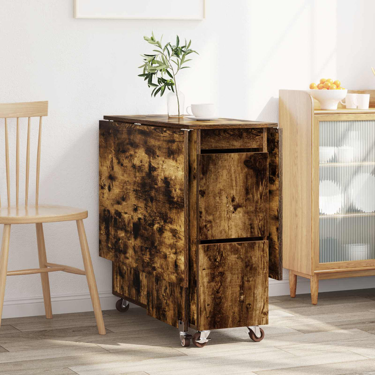 Esstisch 140 x 80 x 77 cm Holzwerkstoff Geräucherte Eiche