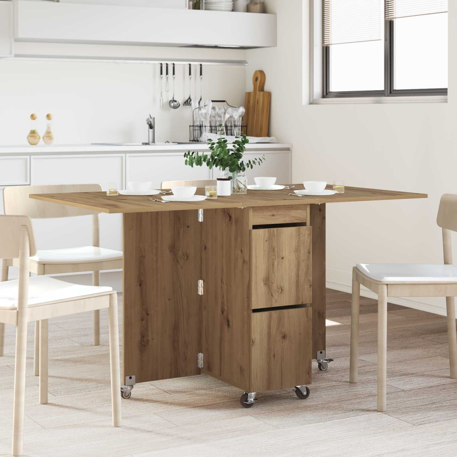 Esstisch 140 x 80 x 77 cm Holzwerkstoff Artisan-Eiche