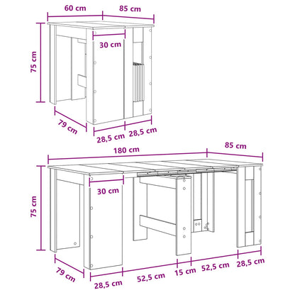 Esstisch 180 x 85 x 75 cm Holzwerkstoff Sonoma-Eiche