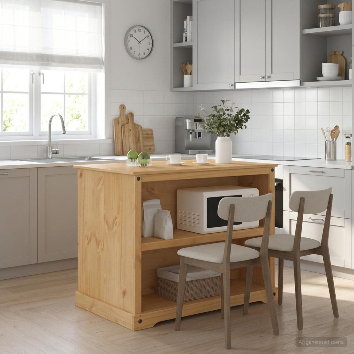 Küchentrolley 2 pcs Honigwachs 112 x 77 x 91,5 cm Massiv-Kiefer