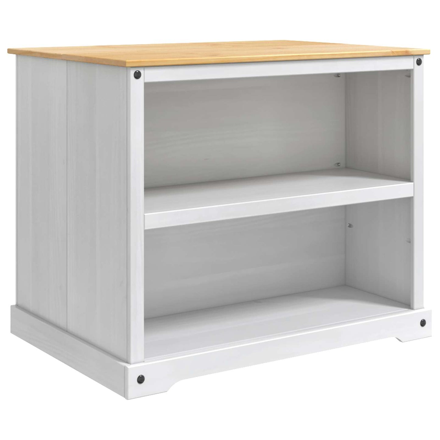 Kücheninsel Set 2 stk. Weiß und Honigwachs 112 x 77 x 91,5 cm