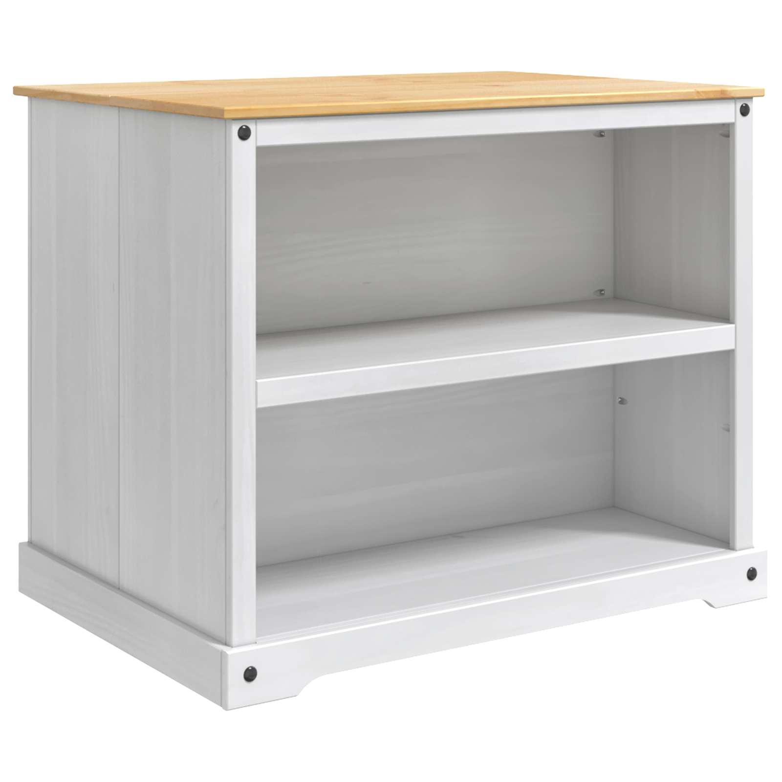 Kücheninsel Set 2 stk. Weiß und Honigwachs 112 x 77 x 91,5 cm