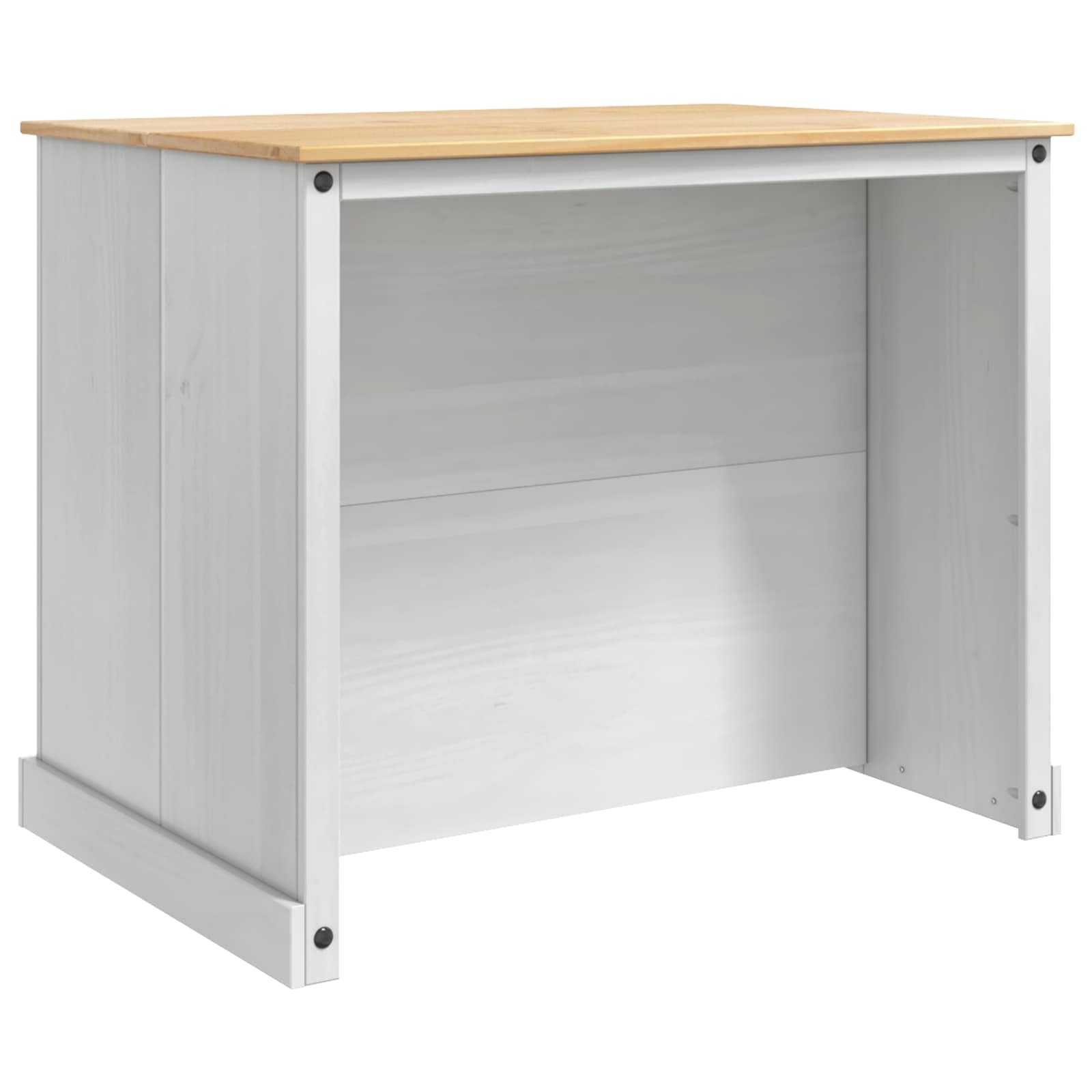 Kücheninsel Set 2 stk. Weiß und Honigwachs 112 x 77 x 91,5 cm