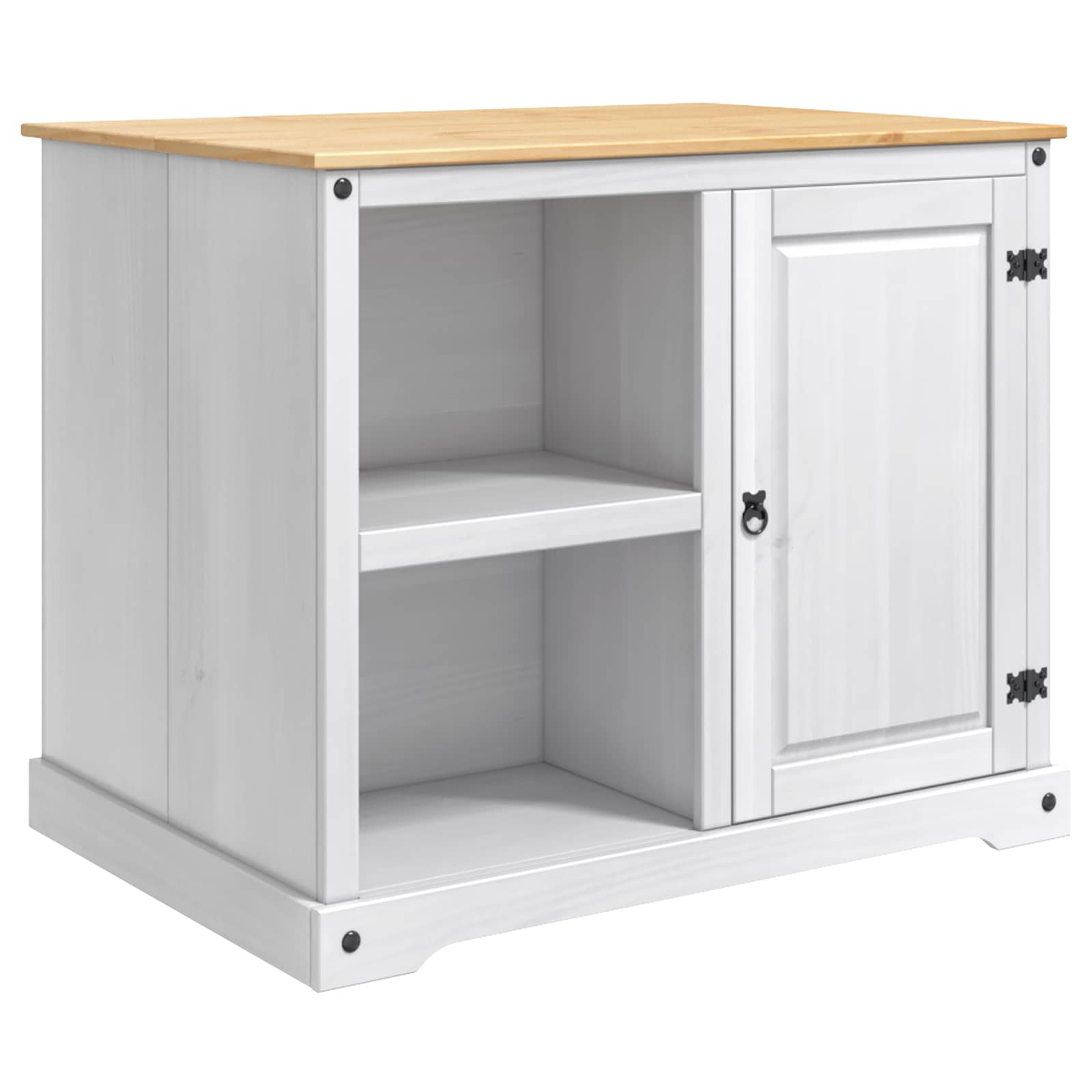 Kücheninsel Set 2 stk. Weiß und Honigwachs 112 x 77 x 91,5 cm