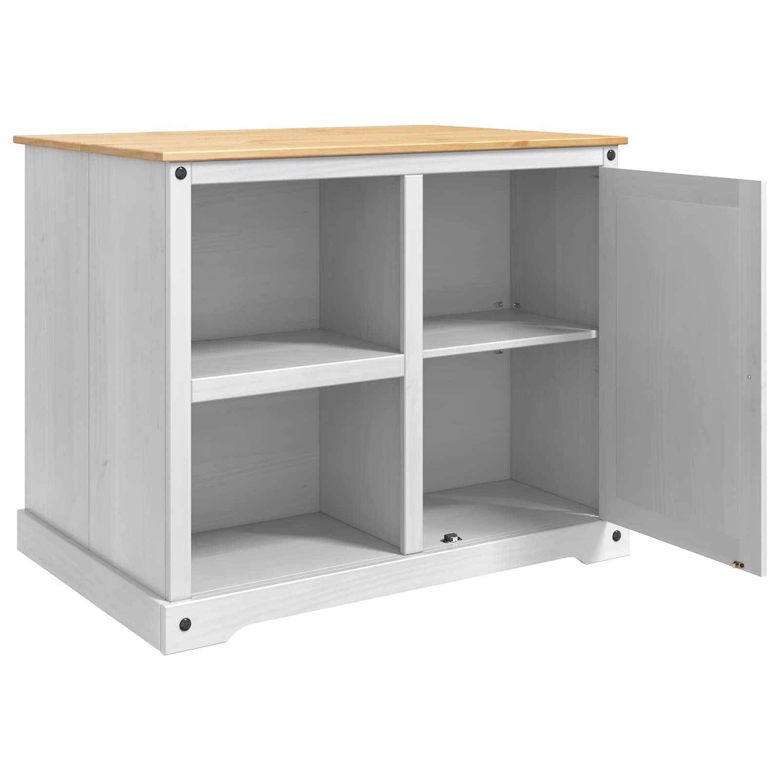 Kücheninsel Set 2 stk. Weiß und Honigwachs 112 x 77 x 91,5 cm