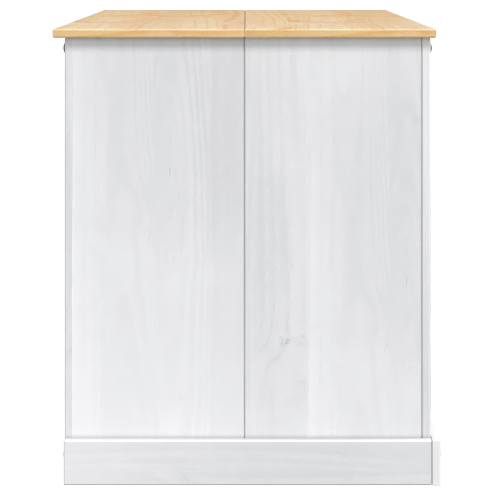 Kücheninsel Set 2 stk. Weiß und Honigwachs 112 x 77 x 91,5 cm