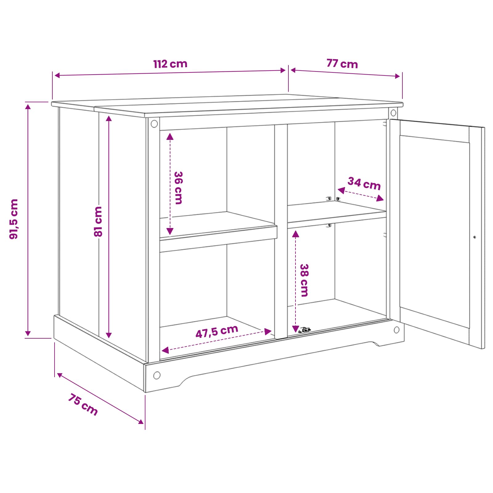 Kücheninsel Set 2 stk. Weiß und Honigwachs 112 x 77 x 91,5 cm