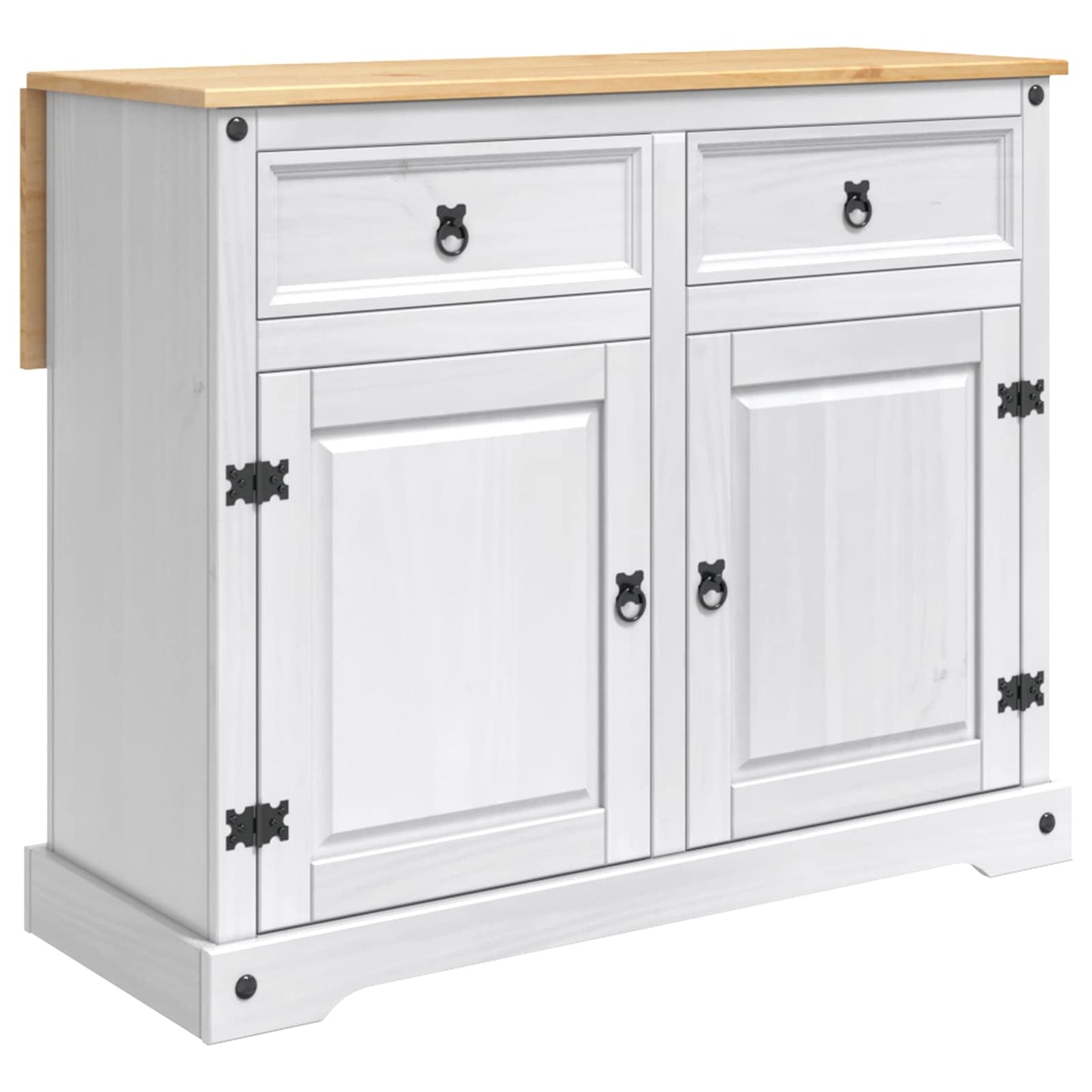 Kücheninsel Set 2 stk. Weiß und Honigwachs 112 x 70 x 91,5 cm