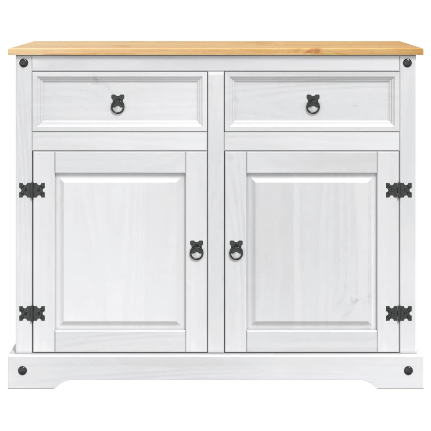Kücheninsel Set 2 stk. Weiß und Honigwachs 112 x 70 x 91,5 cm