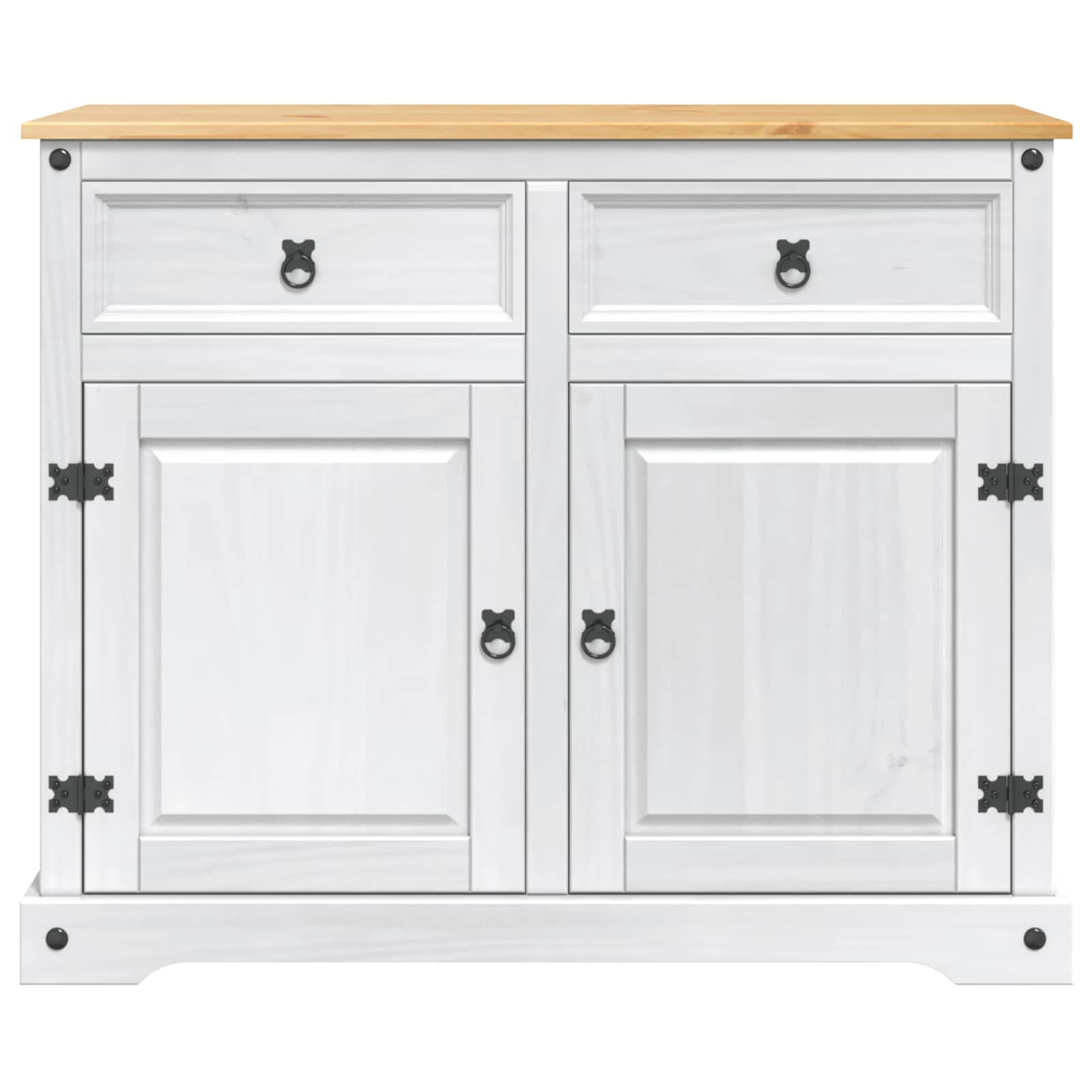 Kücheninsel Set 2 stk. Weiß und Honigwachs 112 x 70 x 91,5 cm