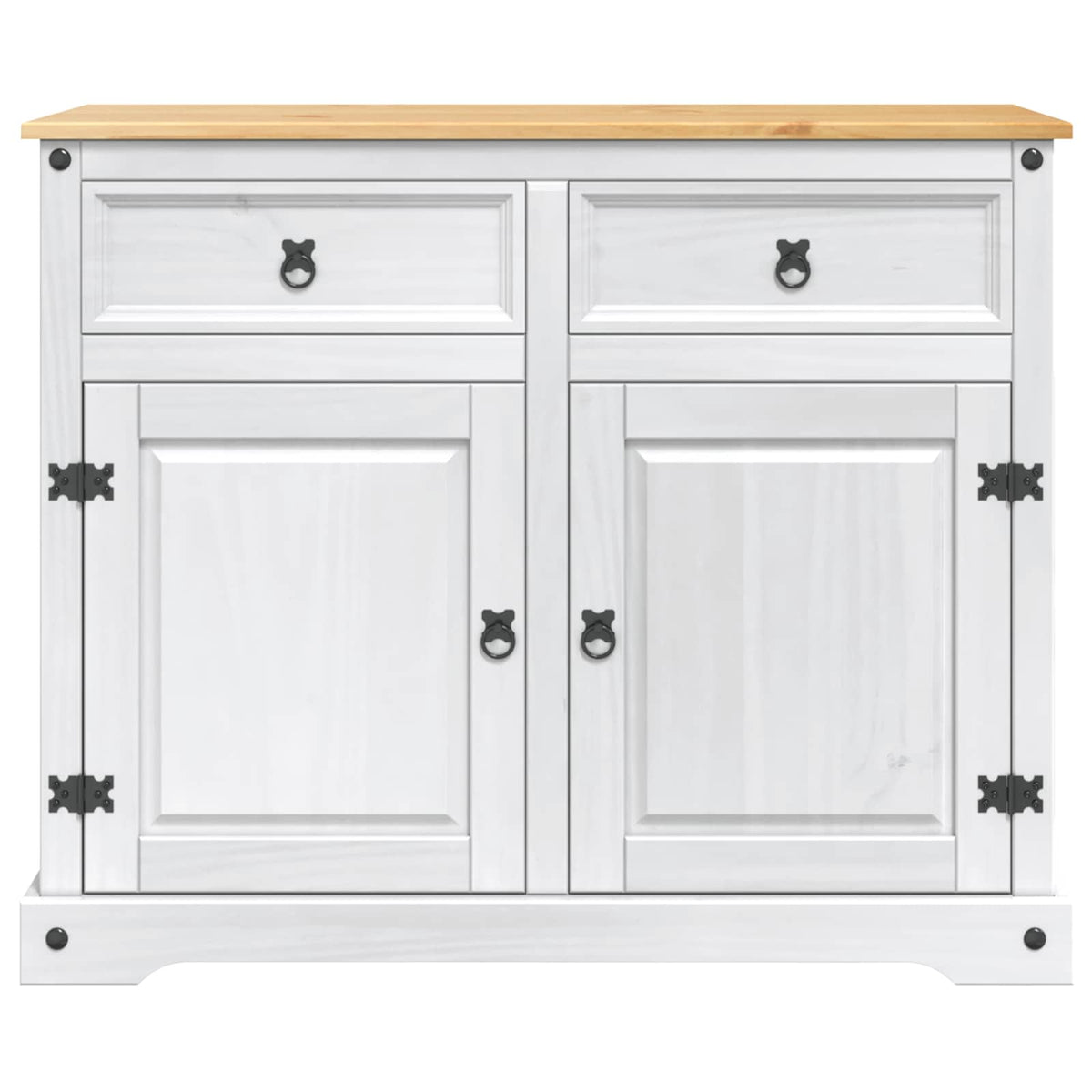 Kücheninsel Set Weiß und Honigwachs 112 x 70 x 91,5 cm