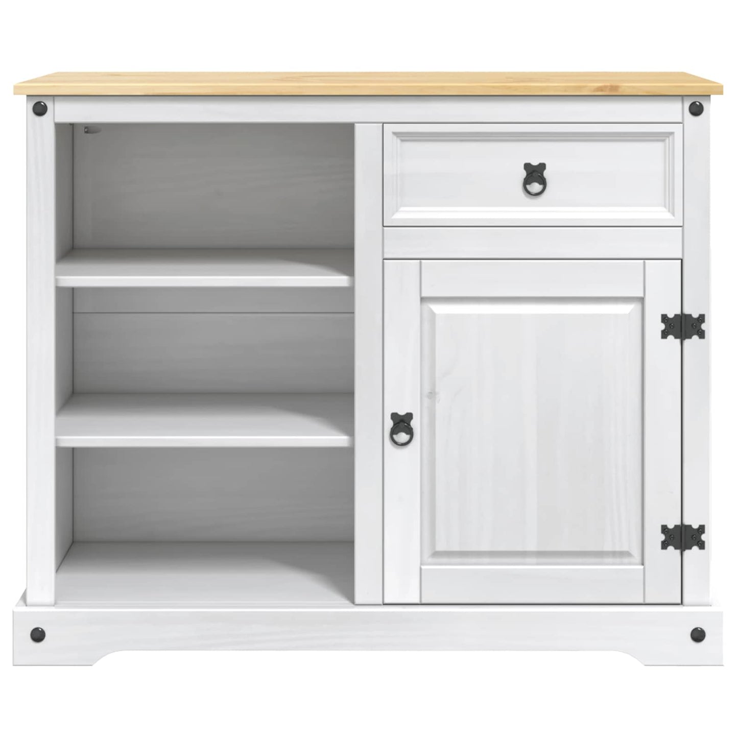 Kücheninsel Set 2 stk. Weiß und Honigwachs 112 x 70 x 91,5 cm