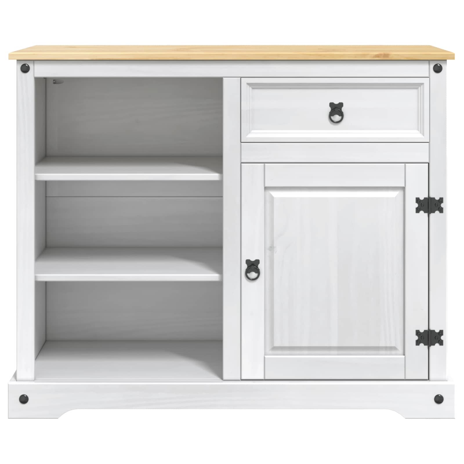 Kücheninsel Set 2 stk. Weiß und Honigwachs 112 x 70 x 91,5 cm