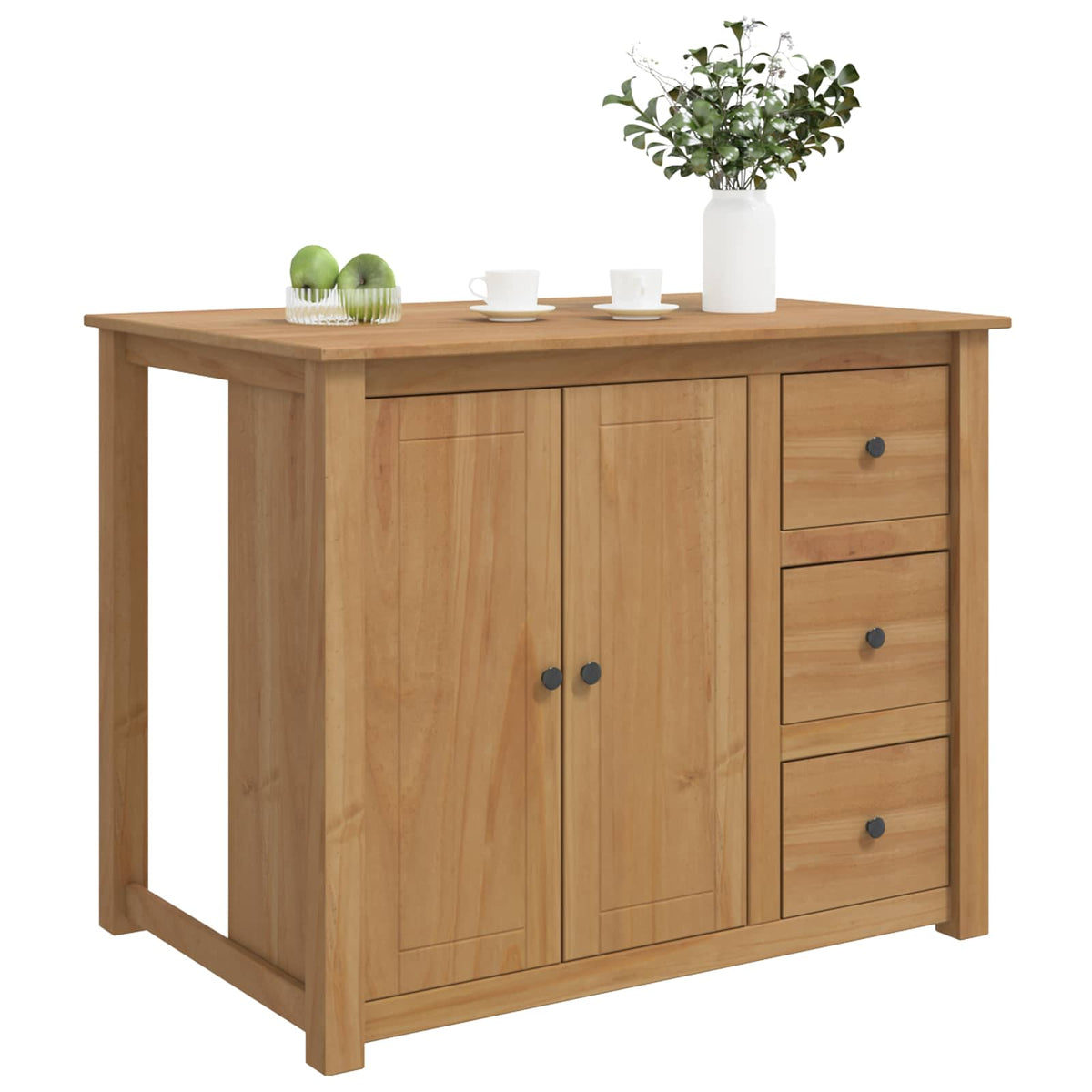 Kücheninsel Set PANAMA Honigwachs 112 x 77 x 90 cm