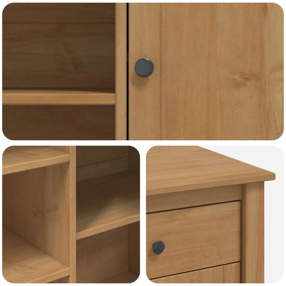 Kücheninsel Set PANAMA Honigwachs 112 x 77 x 90 cm