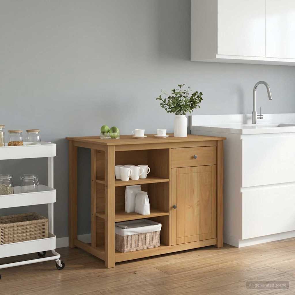 Kücheninsel Set PANAMA Honigwachs 112 x 77 x 90 cm