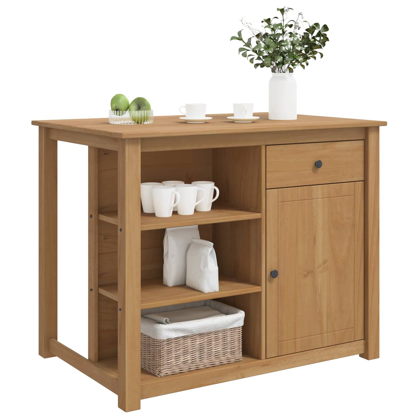 Küchentrolley mit Tür PANAMA 2 pcs Honigwachs 112 x 77 x 90 cm