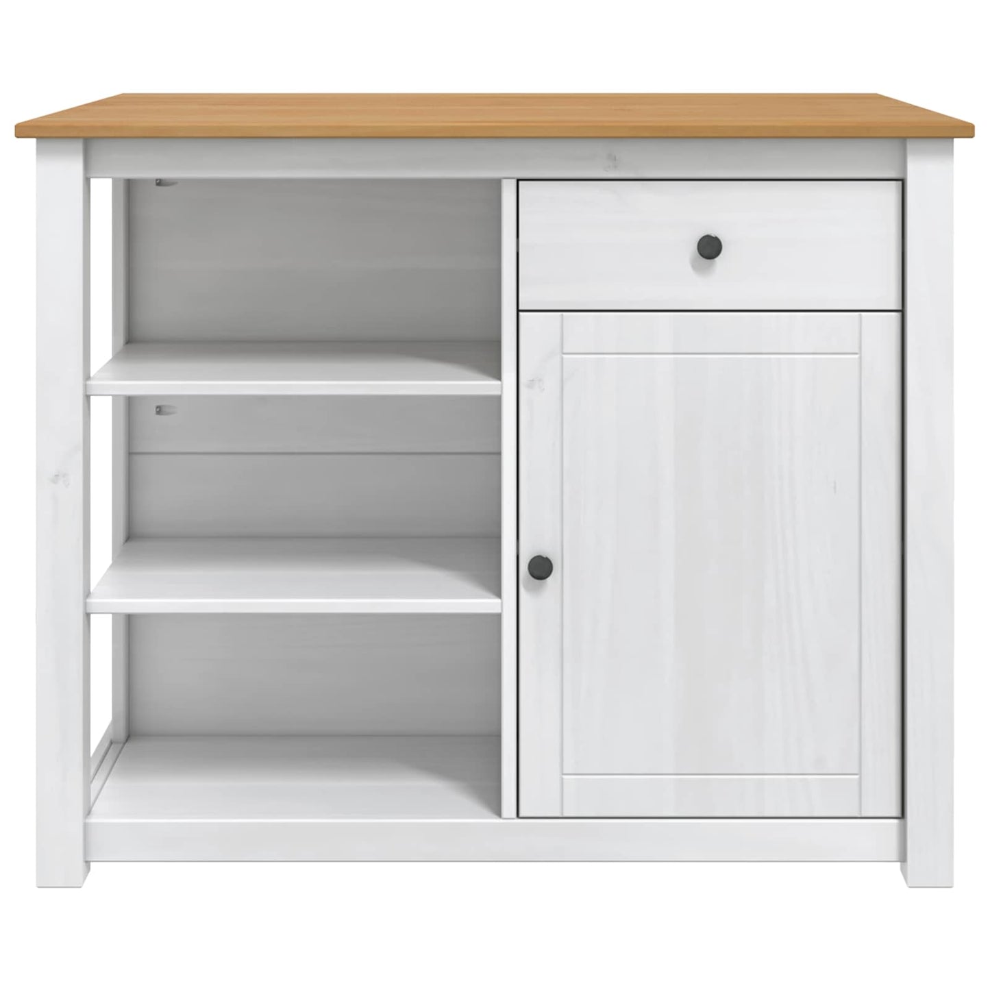 Küchentrolley PANAMA 2 pcs Weiß und Honigwachs 112 x 77 x 90 cm