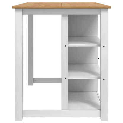 Kücheninsel Set PANAMA Weiß und Honigwachs 112 x 77 x 90 cm