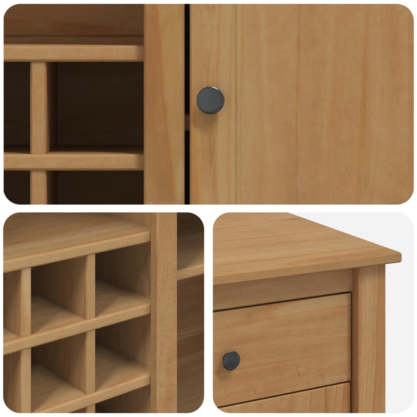 Kücheninsel Set 2 stk. PANAMA Honigwachs 112 x 77 x 90 cm