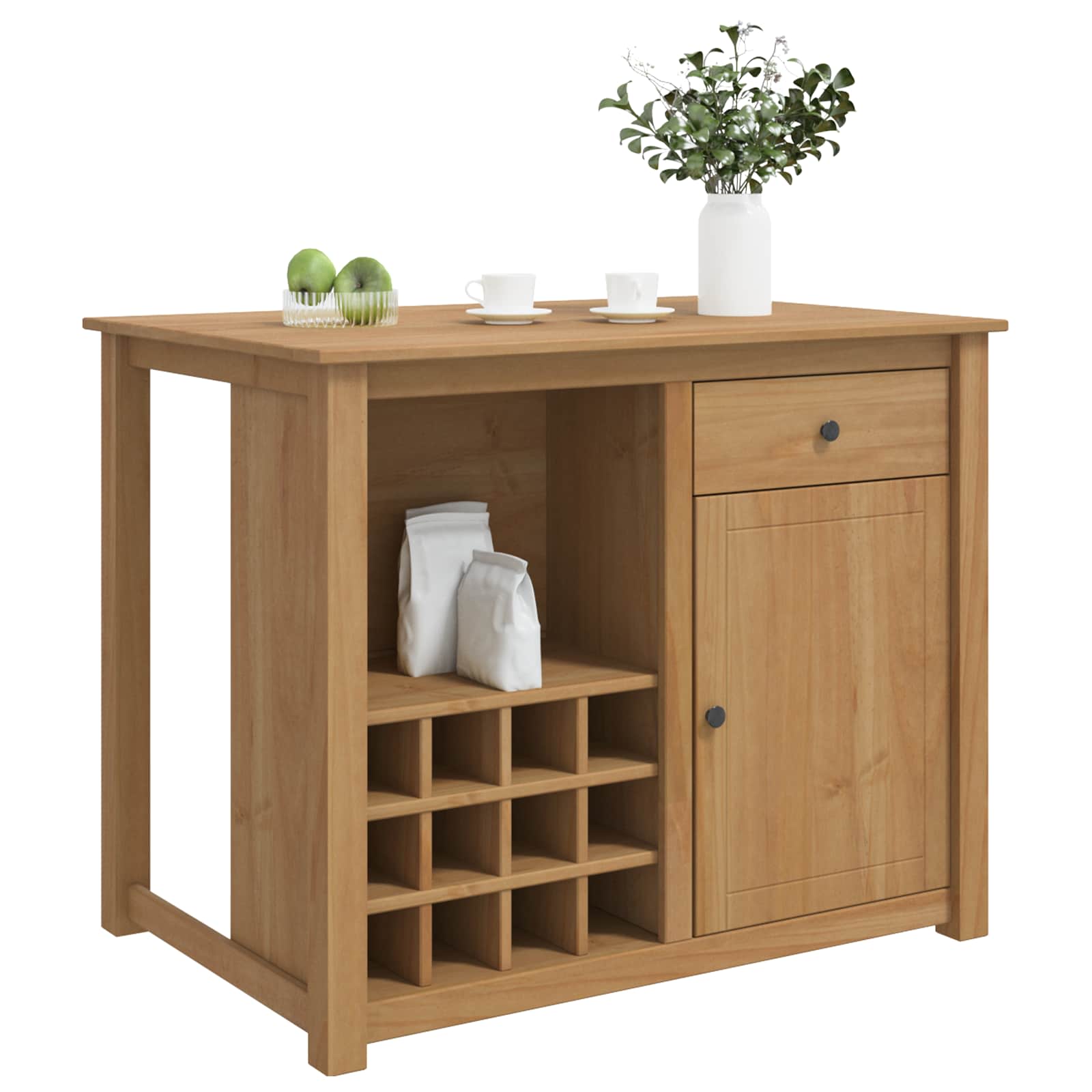 Kücheninsel Set 2 stk. PANAMA Honigwachs 112 x 77 x 90 cm