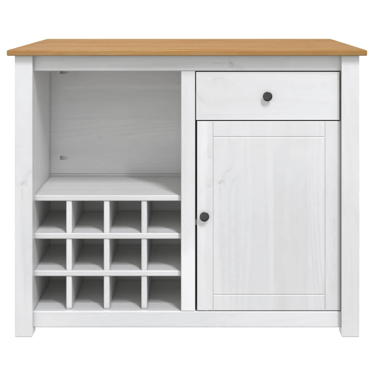 Kücheninsel Set PANAMA Weiß und Honigwachs 112 x 77 x 90 cm