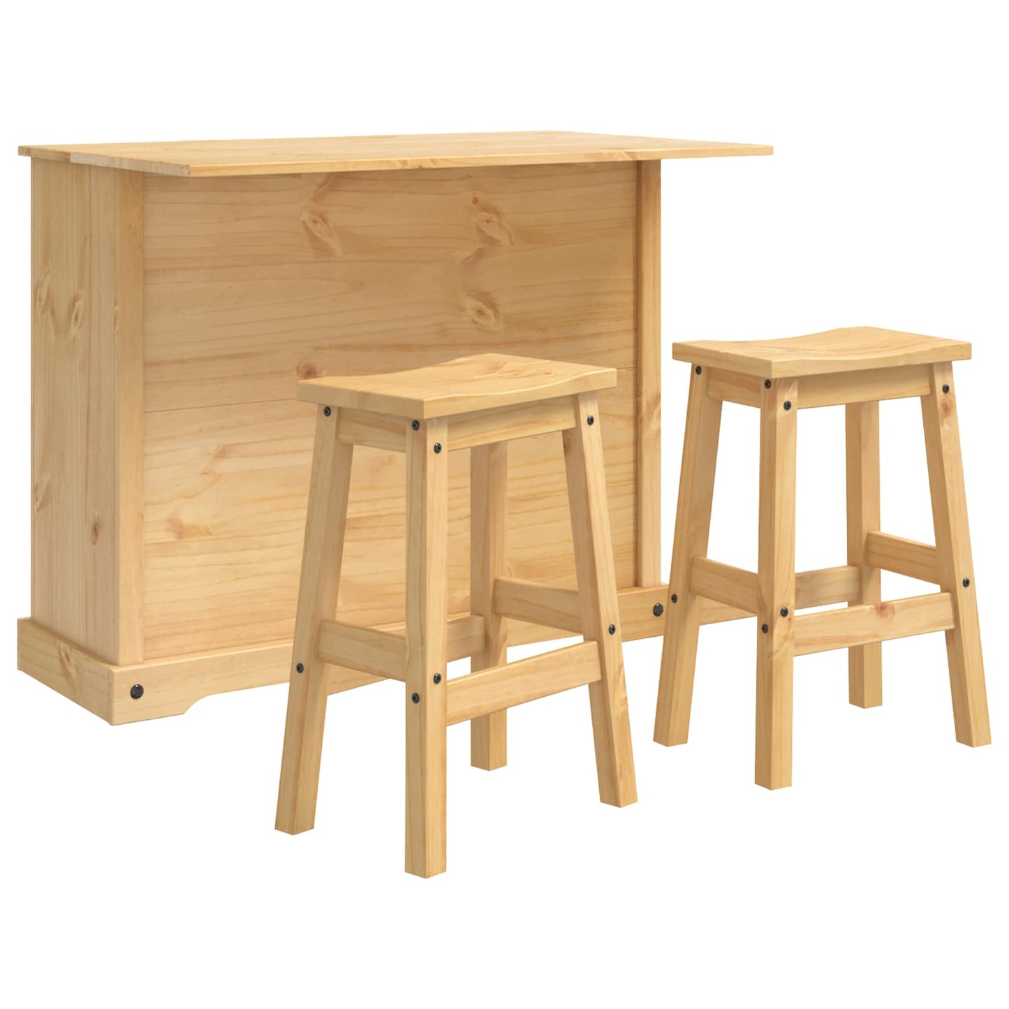 Kücheninsel Set 3 stk. CORONA Honigwachs 112 x 70 x 91,5 cm