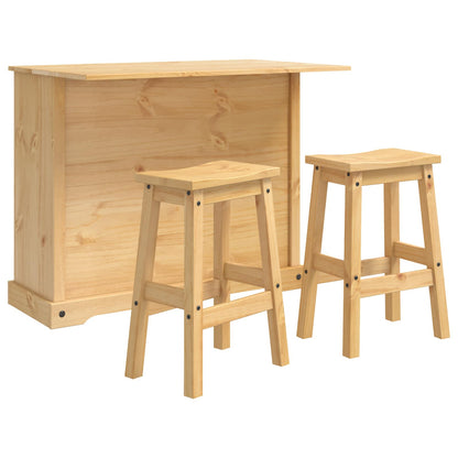 Kücheninsel Set 3 stk. CORONA Honigwachs 112 x 70 x 91,5 cm