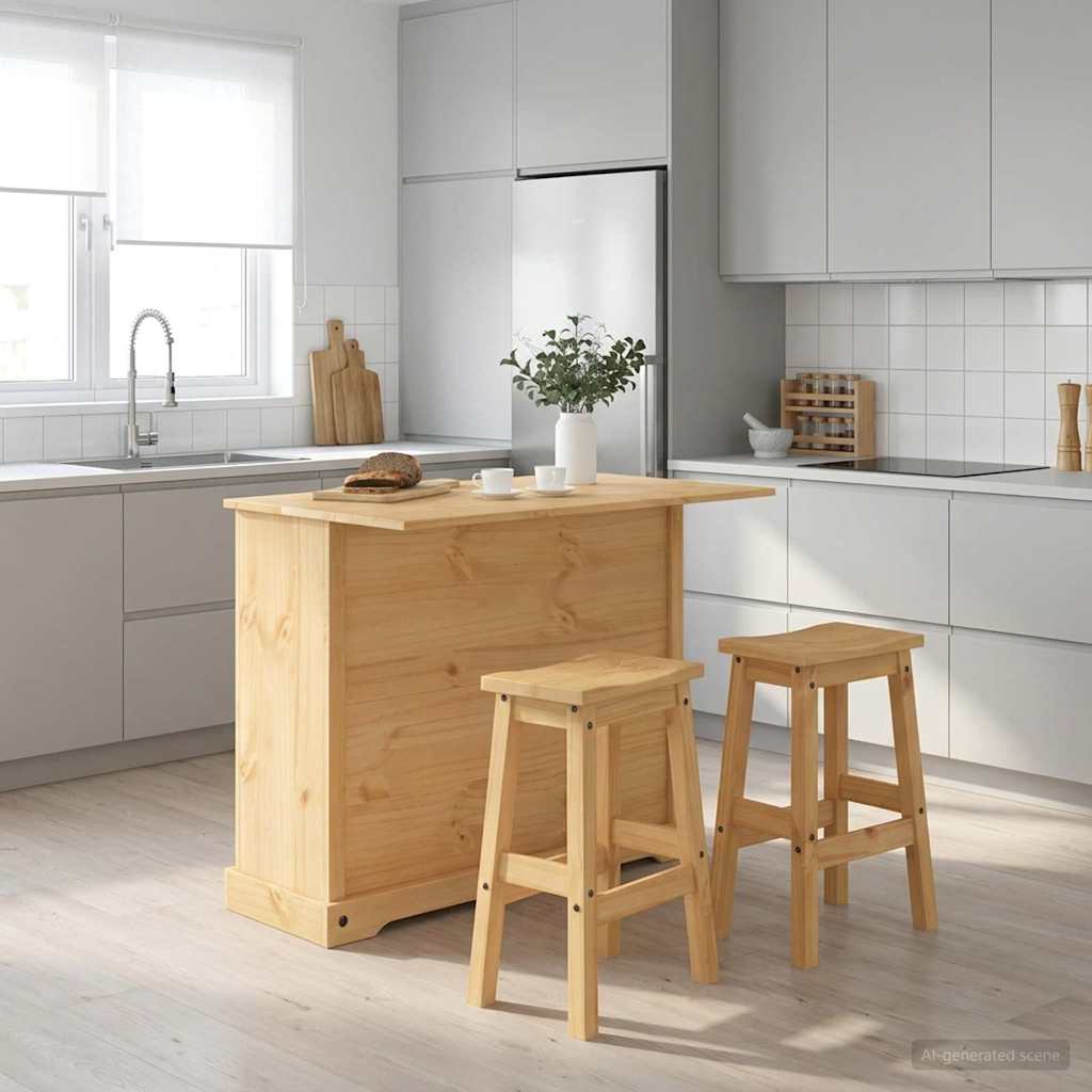 Kücheninsel Set mit Schubladen 3 pcs Honigwachs Massiv-Kiefer