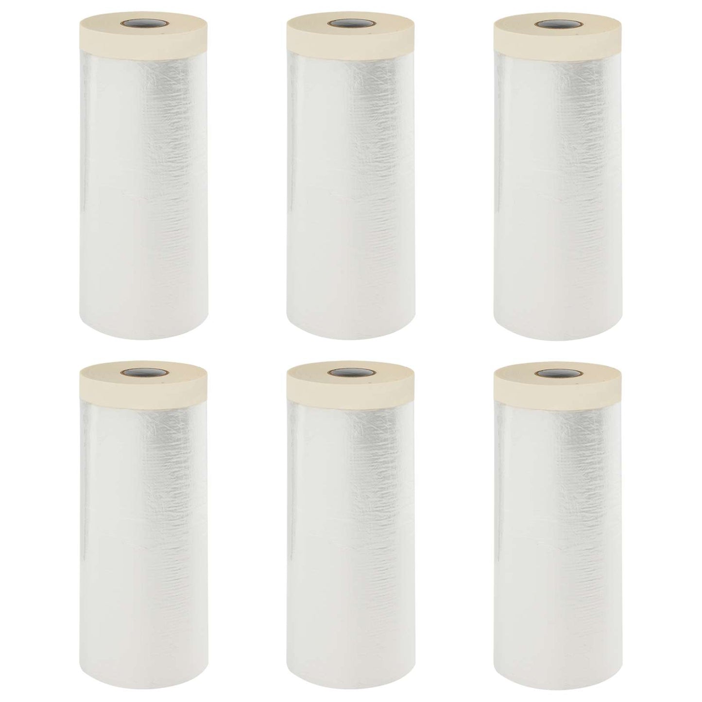 Staubschutzfolie mit Klebeband 6 stk. Transparent 110 x 3300 cm