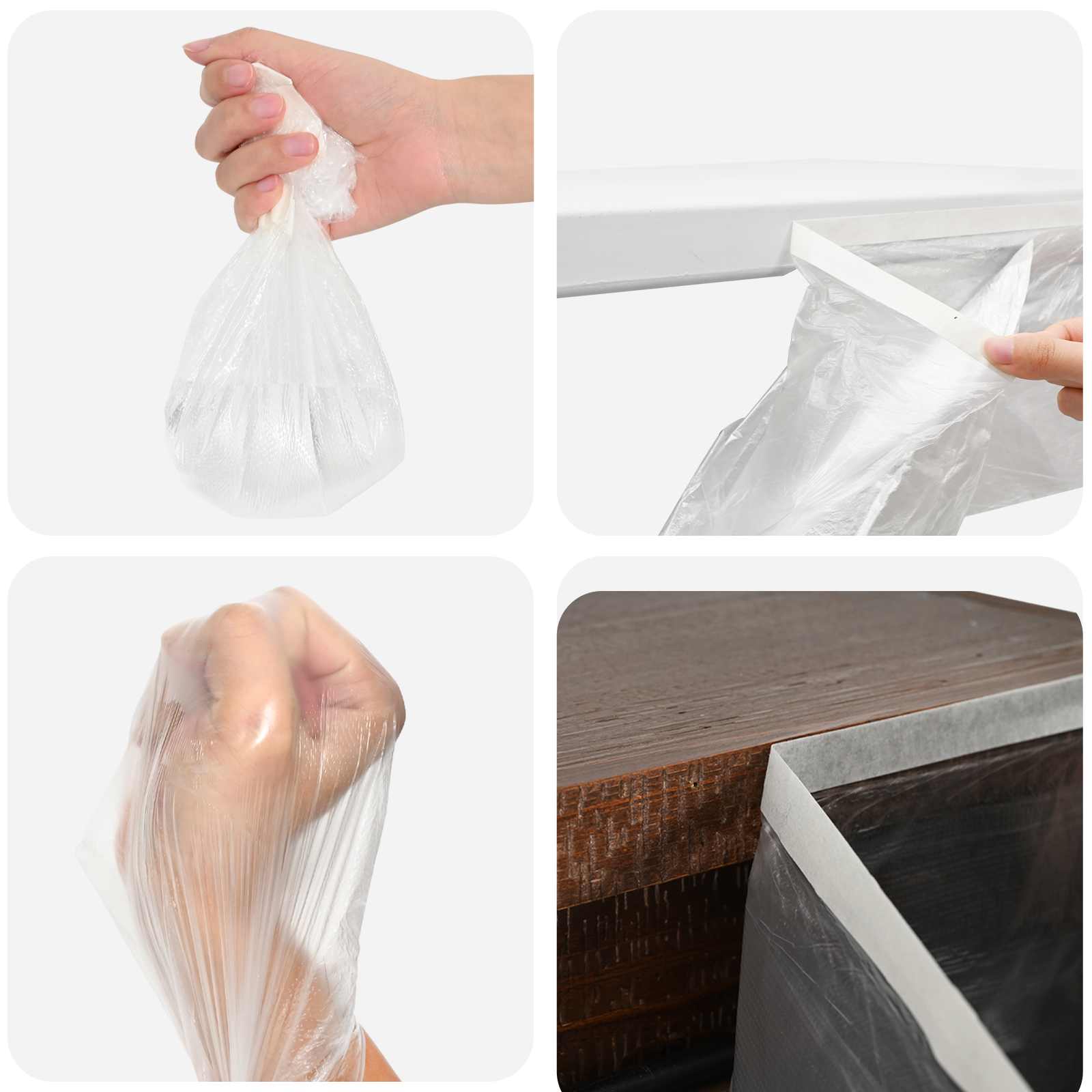 Staubschutzfolie mit Klebeband 6 stk. Transparent 270 x 1600 cm