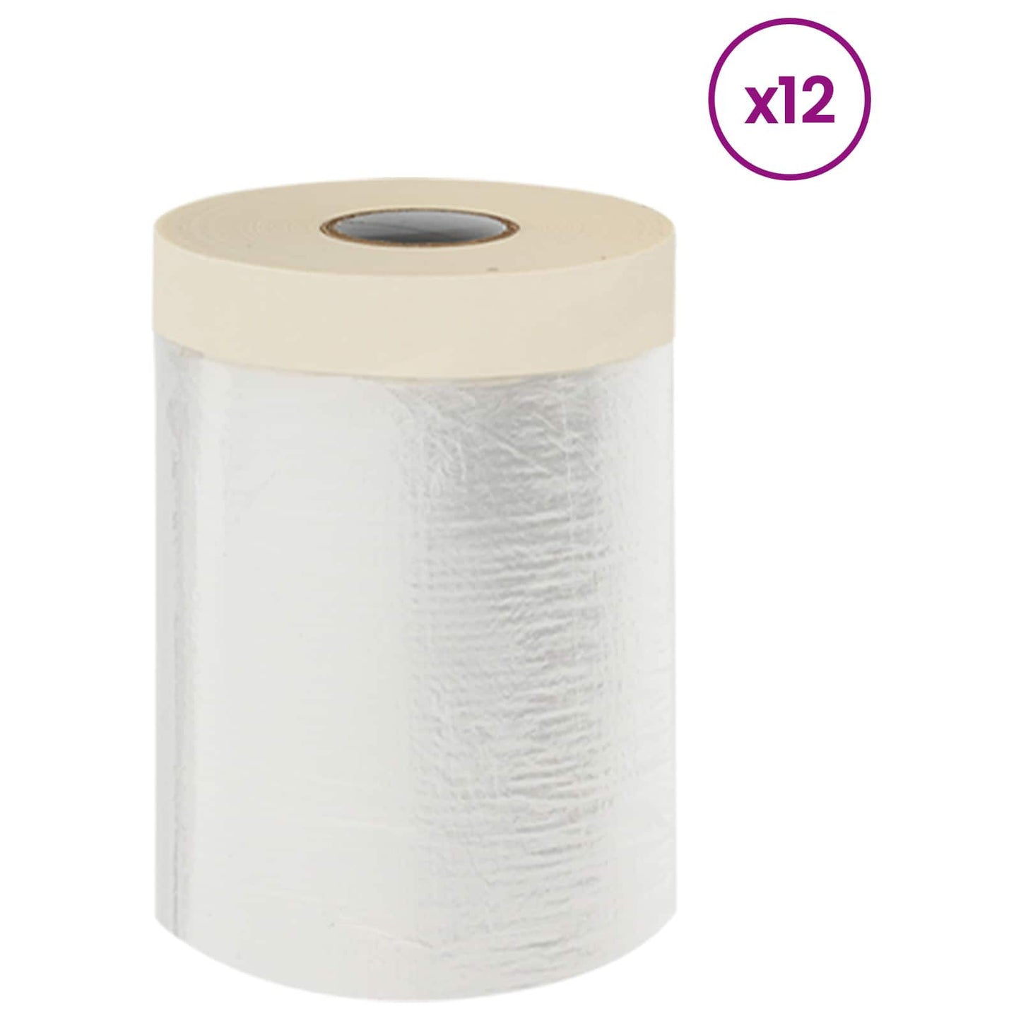 Staubschutzfolie mit Klebeband 12 stk. Transparent 55 x 3300 cm